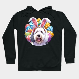 Old English Sheepdog's Easter Joy with Bunny Ears Hoodie